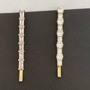 Ana Luisa Gold and Rhinestone hair clips bridal bridesmaid Fairycore Sparkle
